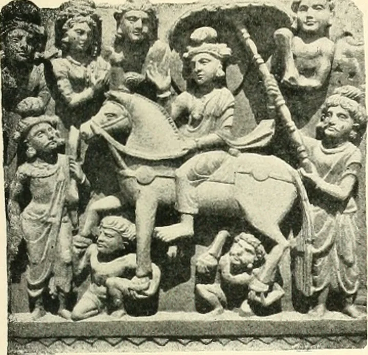 An illustration from The beginnings of Buddhist art, and other essays in Indian and Central-Asian archæology, 1917, leaf 66