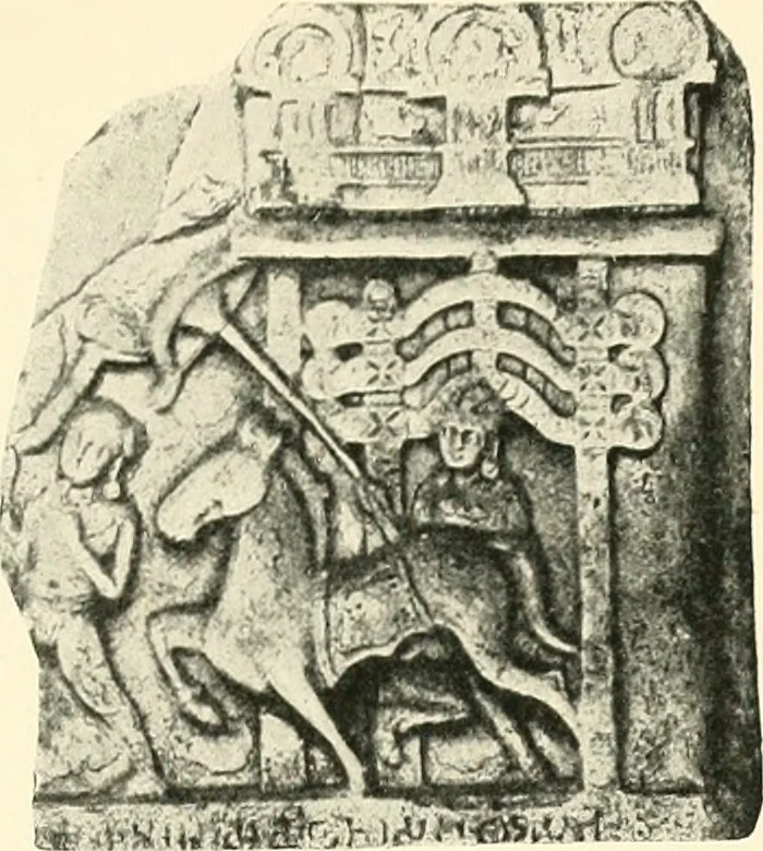 An illustration from The beginnings of Buddhist art, and other essays in Indian and Central-Asian archæology, 1917, leaf 66