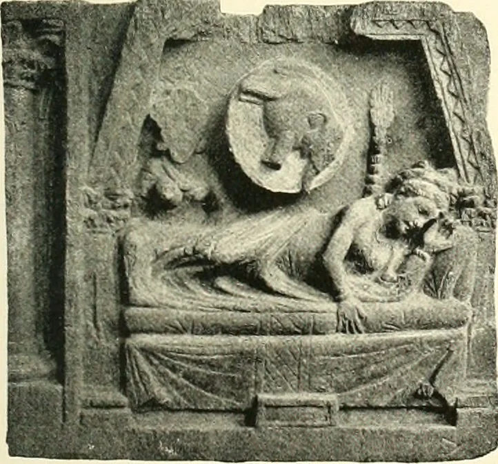 An illustration from The beginnings of Buddhist art, and other essays in Indian and Central-Asian archæology, 1917, leaf 66