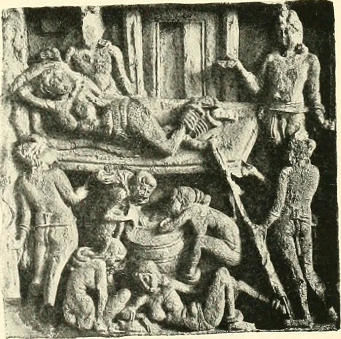 An illustration from The beginnings of Buddhist art, and other essays in Indian and Central-Asian archæology, 1917, leaf 66