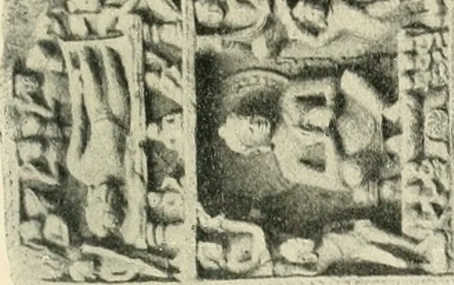 An illustration from The beginnings of Buddhist art, and other essays in Indian and Central-Asian archæology, 1917, leaf 70