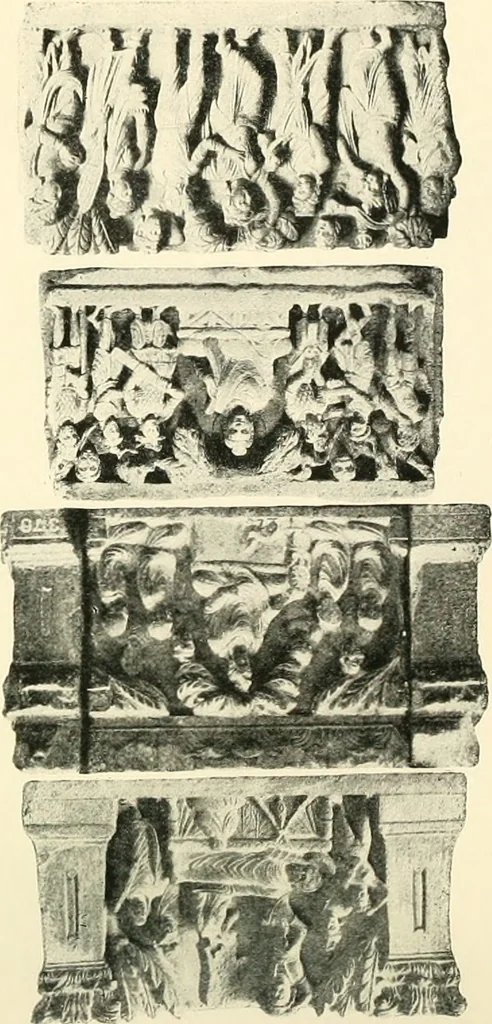 An illustration from The beginnings of Buddhist art, and other essays in Indian and Central-Asian archæology, 1917, leaf 70