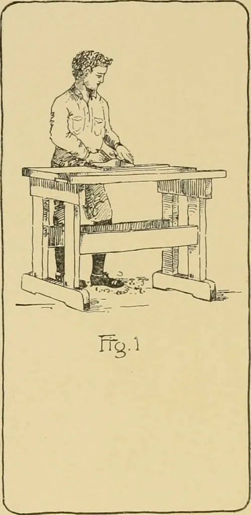 An illustration from Beginning woodwork at home and in school, 1907, leaf 10