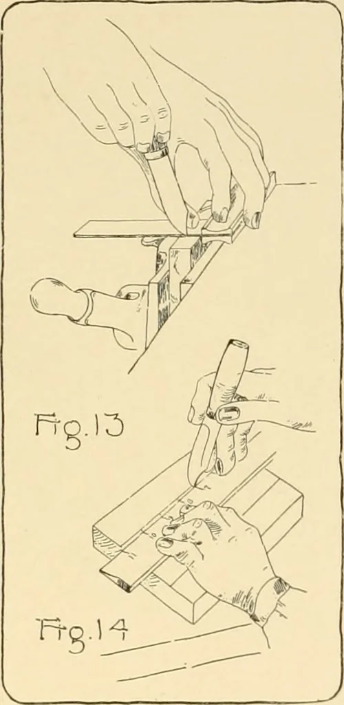 An illustration from Beginning woodwork at home and in school, 1907, leaf 21