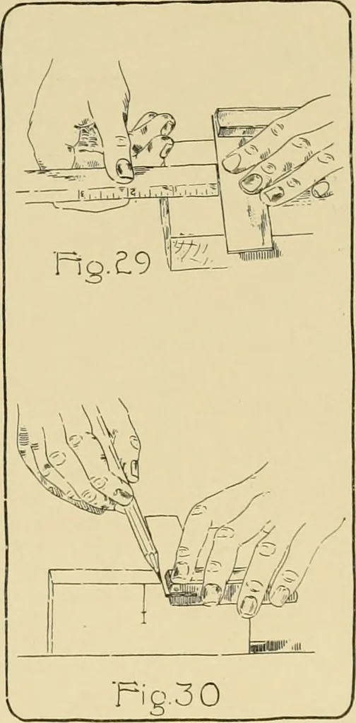 An illustration from Beginning woodwork at home and in school, 1907, leaf 32
