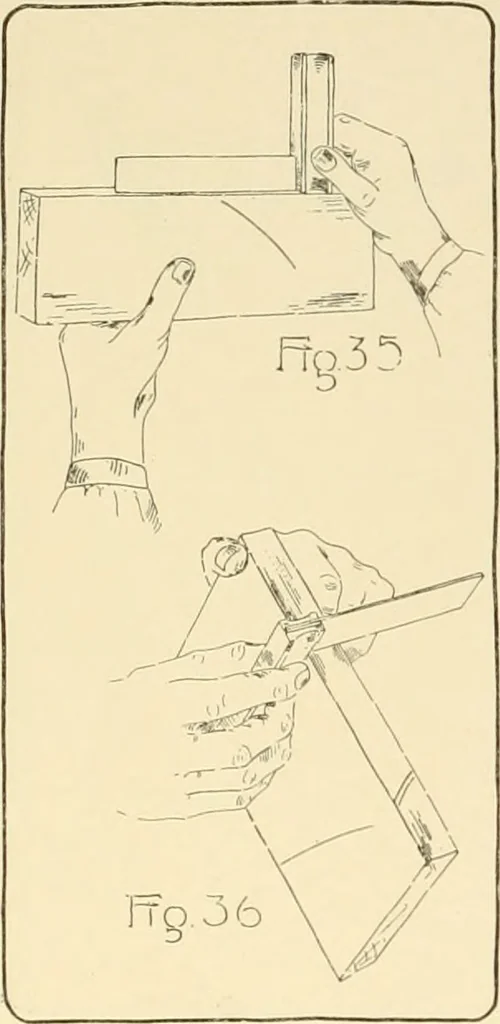 An illustration from Beginning woodwork at home and in school, 1907, leaf 37