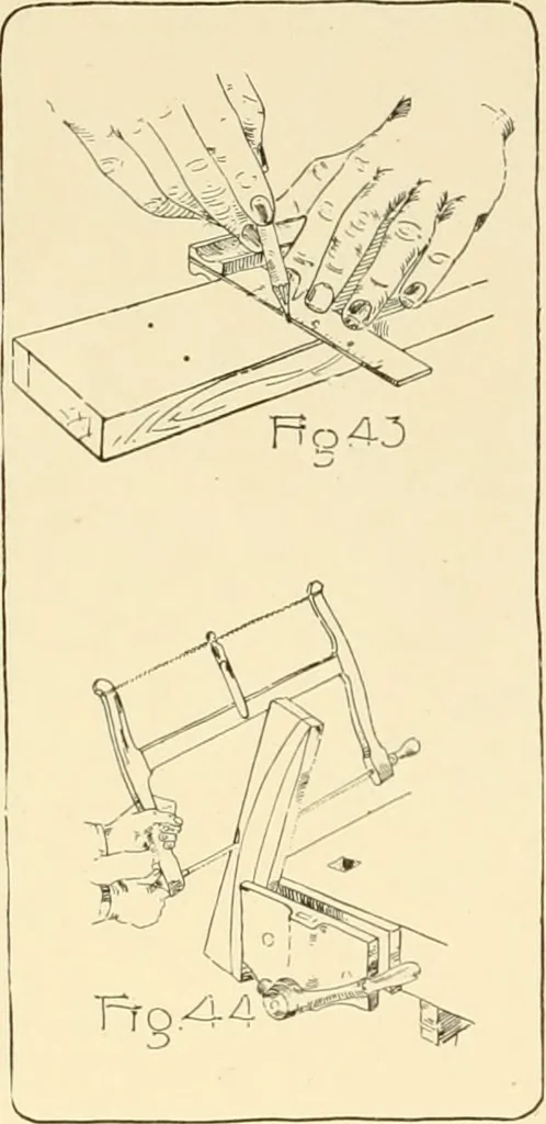 An illustration from Beginning woodwork at home and in school, 1907, leaf 45