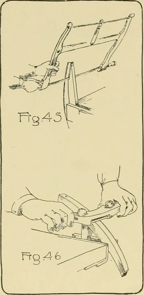 An illustration from Beginning woodwork at home and in school, 1907, leaf 46