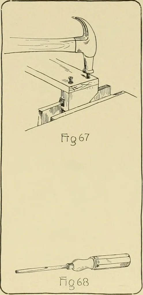 An illustration from Beginning woodwork at home and in school, 1907, leaf 62