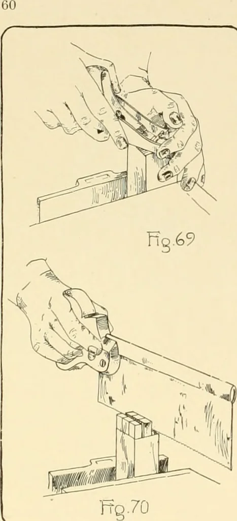 An illustration from Beginning woodwork at home and in school, 1907, leaf 63