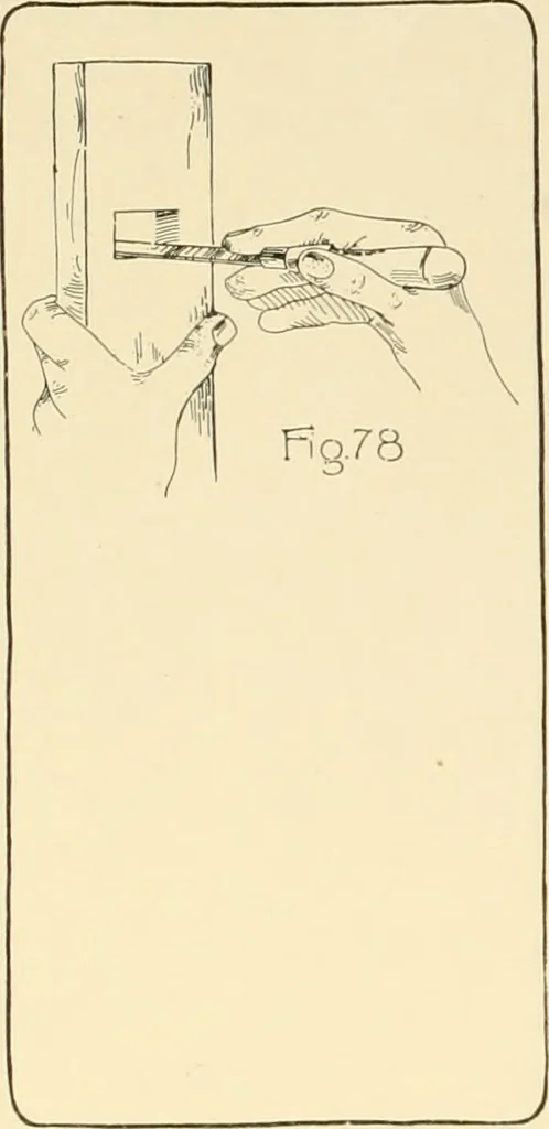 An illustration from Beginning woodwork at home and in school, 1907, leaf 73