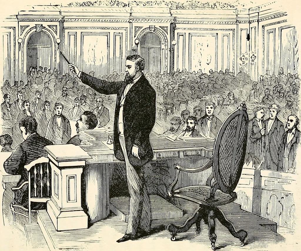 An illustration from Behind the scenes in Washington, 1873, leaf 126
