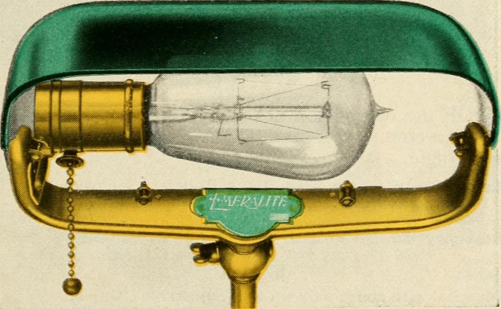 An illustration from Be kind to your eyes : read and write with Emeralite., 1916, leaf 4
