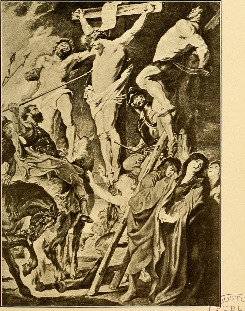 An illustration from The Belgian galleries : being a history of the Flemish school of painting, illuminated and demonstrated by critical descriptions of the great paintings in Bruges, Antwerp, Ghent, Brussels and other Belgian cities, 1912, leaf 250