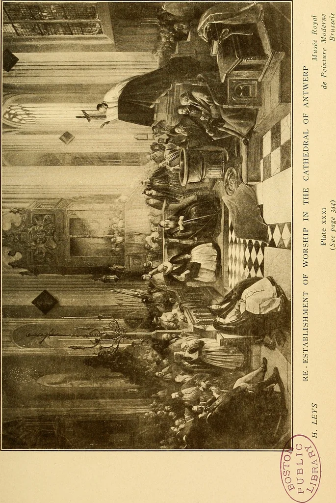 An illustration from The Belgian galleries : being a history of the Flemish school of painting, illuminated and demonstrated by critical descriptions of the great paintings in Bruges, Antwerp, Ghent, Brussels and other Belgian cities, 1912, leaf 308