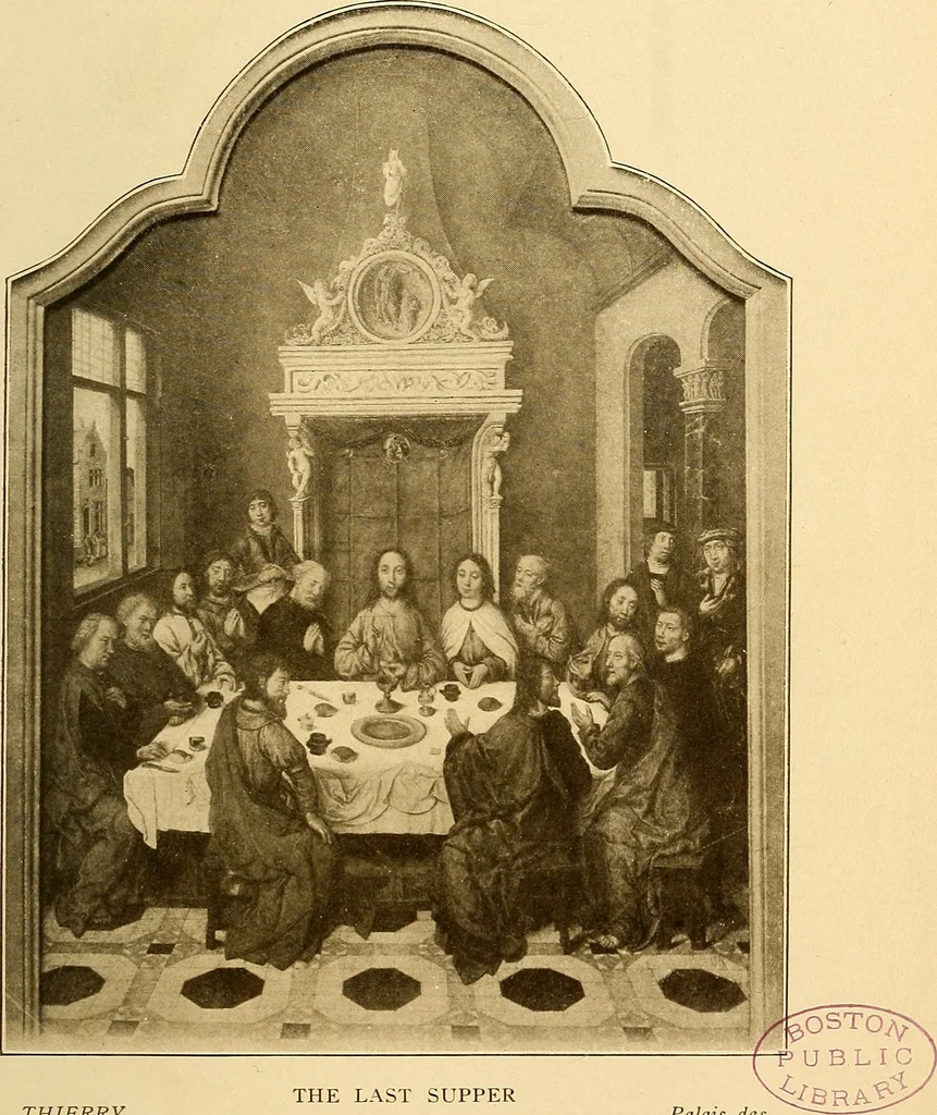 An illustration from The Belgian galleries : being a history of the Flemish school of painting, illuminated and demonstrated by critical descriptions of the great paintings in Bruges, Antwerp, Ghent, Brussels and other Belgian cities, 1912, leaf 42