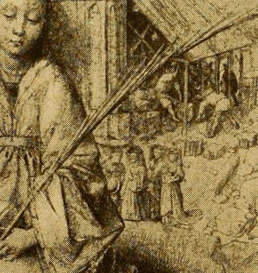 An illustration from The Belgian galleries : being a history of the Flemish school of painting, illuminated and demonstrated by critical descriptions of the great paintings in Bruges, Antwerp, Ghent, Brussels and other Belgian cities, 1912, leaf 7