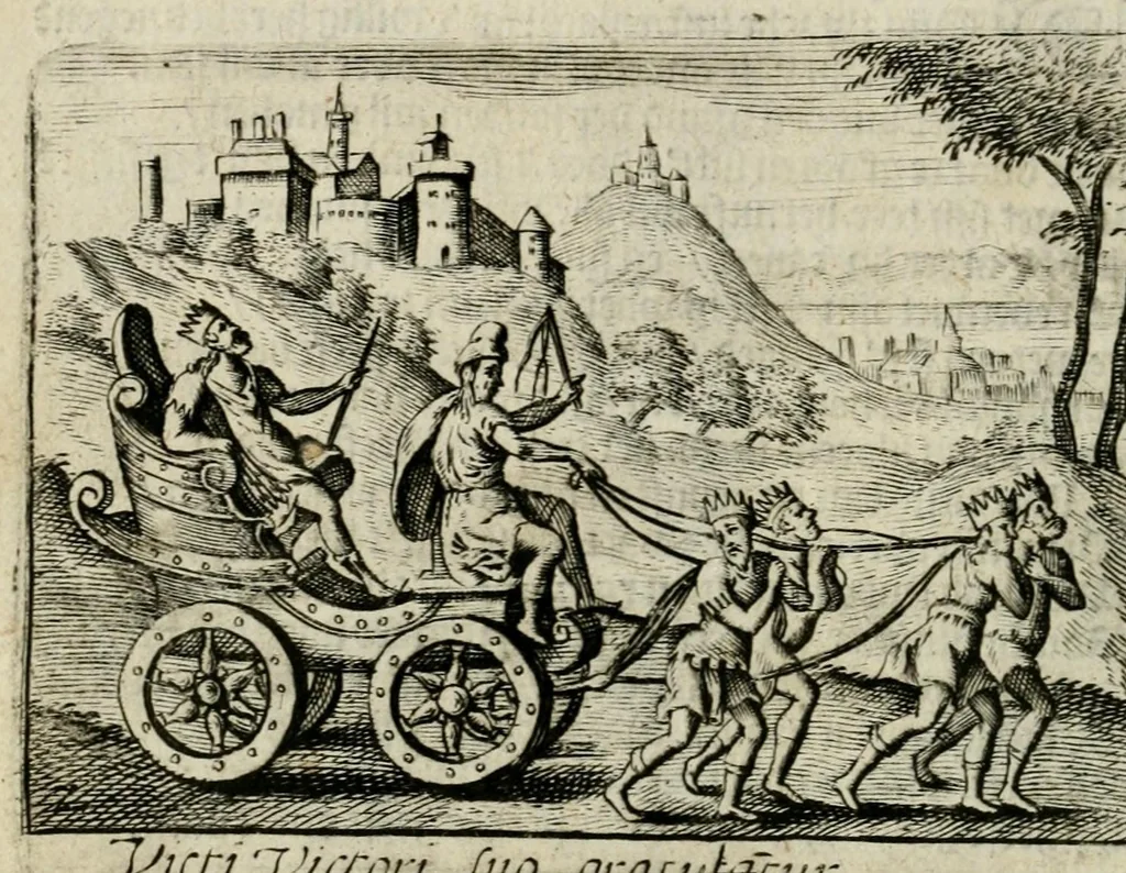 An illustration from Bellerophon, of, Lust tot wysheyt : door sinne-beelden leerlijck vertoont : waer by gevoegt zijn de vrolijcke stemmen, of, stichtige en vermaeckelijcke liedekens en dicten, genomen uyt de geoorolofde vrolickheyd, tot opweckinge der goede zeden : waer by noch konnen gebonden werden, het tweede deel Urania of hemel-sang, als mede het derde deel, Ghesang der Zeden, van den selfden auteur ..., 1695, leaf 20