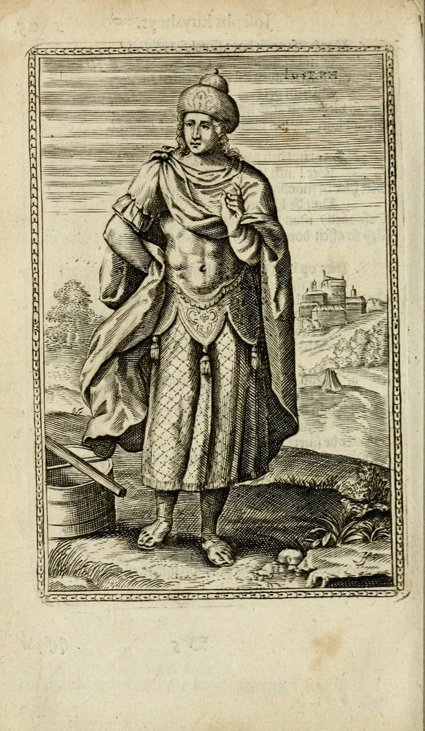 An illustration from Bellerophon, of, Lust tot wysheyt : door sinne-beelden leerlijck vertoont : waer by gevoegt zijn de vrolijcke stemmen, of, stichtige en vermaeckelijcke liedekens en dicten, genomen uyt de geoorolofde vrolickheyd, tot opweckinge der goede zeden : waer by noch konnen gebonden werden, het tweede deel Urania of hemel-sang, als mede het derde deel, Ghesang der Zeden, van den selfden auteur ..., 1695, leaf 316