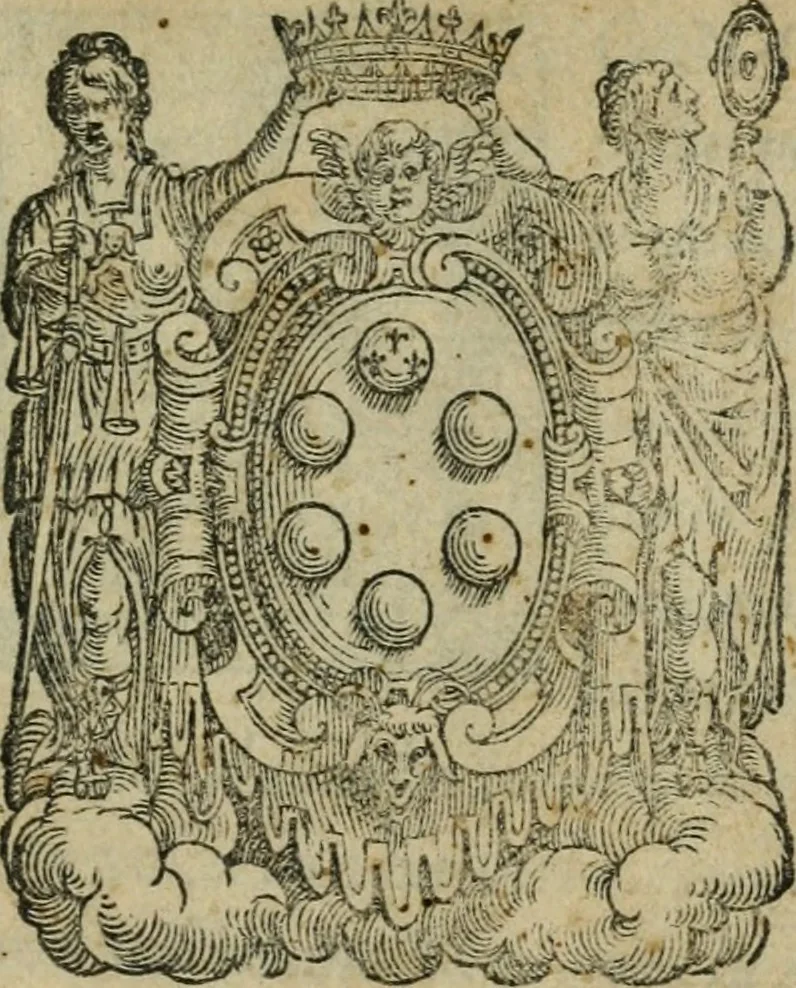An illustration from Le bellezze della citta di Fiorenza : doue à pieno di pittura, di scultura, di sacri tempij, di palazzi i più notabili artifizij, & più preziosi si contengono, 1591, leaf 4