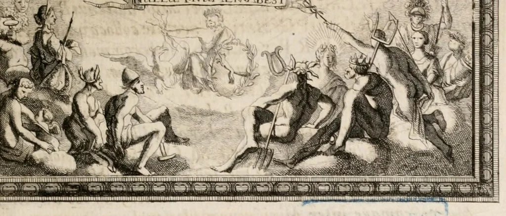 An illustration from Bellum et excidium Trojanum ex antiqvitatum reliqviis, 1699, leaf 11