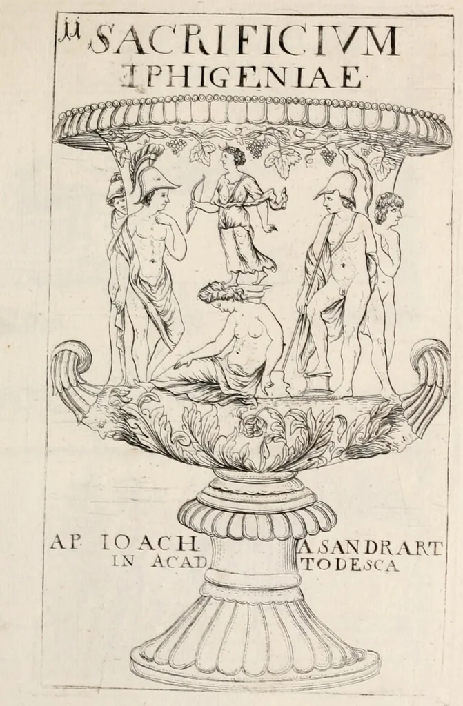 An illustration from Bellum et excidium Trojanum ex antiqvitatum reliqviis, 1699, leaf 111