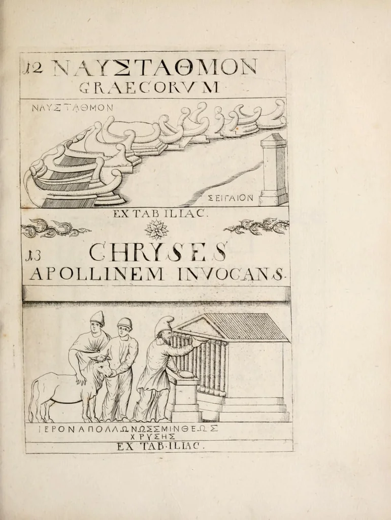 An illustration from Bellum et excidium Trojanum ex antiqvitatum reliqviis, 1699, leaf 113