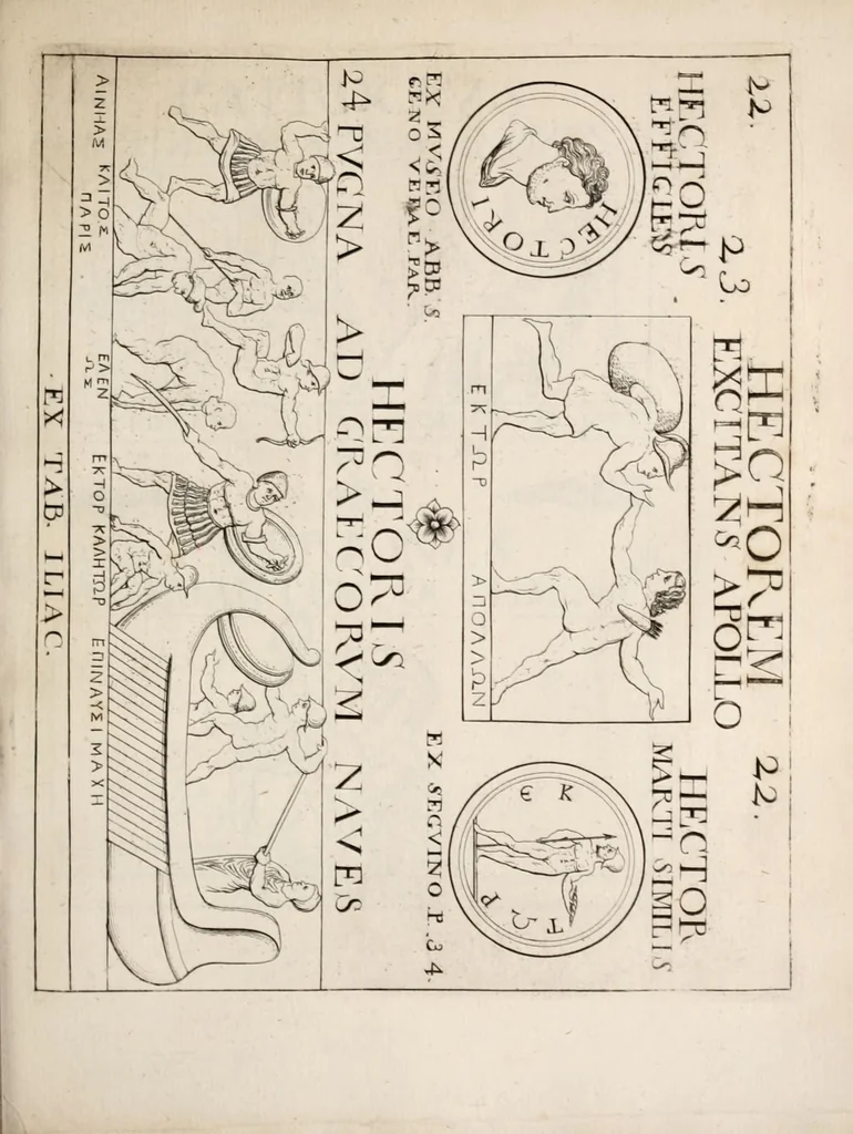 An illustration from Bellum et excidium Trojanum ex antiqvitatum reliqviis, 1699, leaf 123