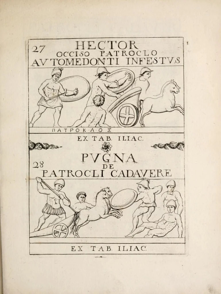An illustration from Bellum et excidium Trojanum ex antiqvitatum reliqviis, 1699, leaf 127