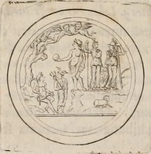 An illustration from Bellum et excidium Trojanum ex antiqvitatum reliqviis, 1699, leaf 22