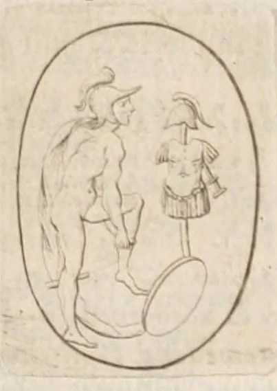 An illustration from Bellum et excidium Trojanum ex antiqvitatum reliqviis, 1699, leaf 41