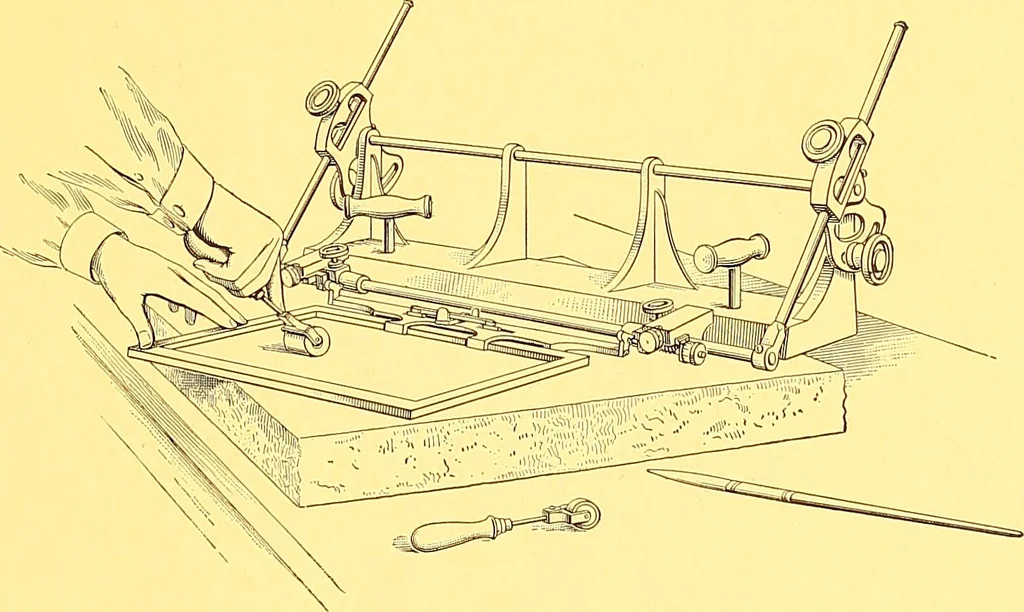An illustration from Ben Day shading mediums, for art work on stone, metal & card board;, 1920, leaf 10