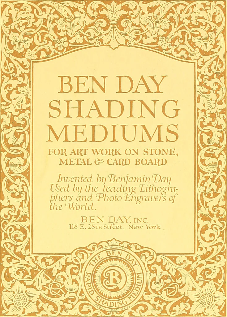 An illustration from Ben Day shading mediums, for art work on stone, metal & card board;, 1920, leaf 6