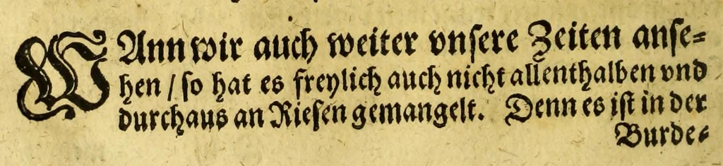 An illustration from Bericht von den alten Riesen vnd Hewnen, : auch was man noch heutiges Tages etwan vbriges von jnen finde ..., 1588, leaf 34