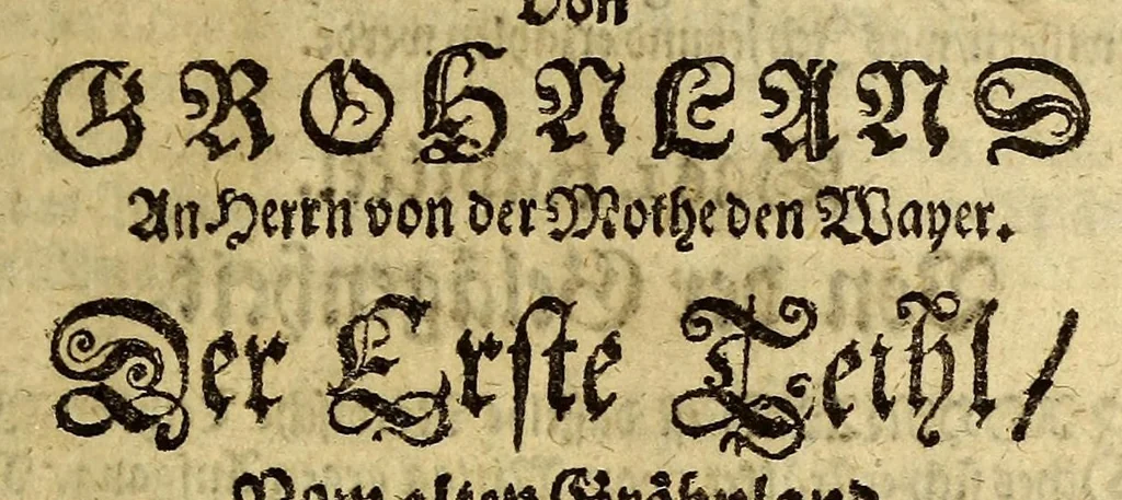 An illustration from Bericht von Gröhnland, gezogen aus zwo Chroniken : einer alten ihslandischen, und einer neuen dänischen; übergesand in frantzösischer Sprahche an Herren von der Mote den Wayer von einem unbenandten Meister, und gedruckt zu Parihs bey Augustin Kürbe in s. anno 1647. Jetzo aber deutsch gegäben, und, um desto färtiger ihn zu gebrauchen, unterschihdlich eingeteihlet, 1674, leaf 13