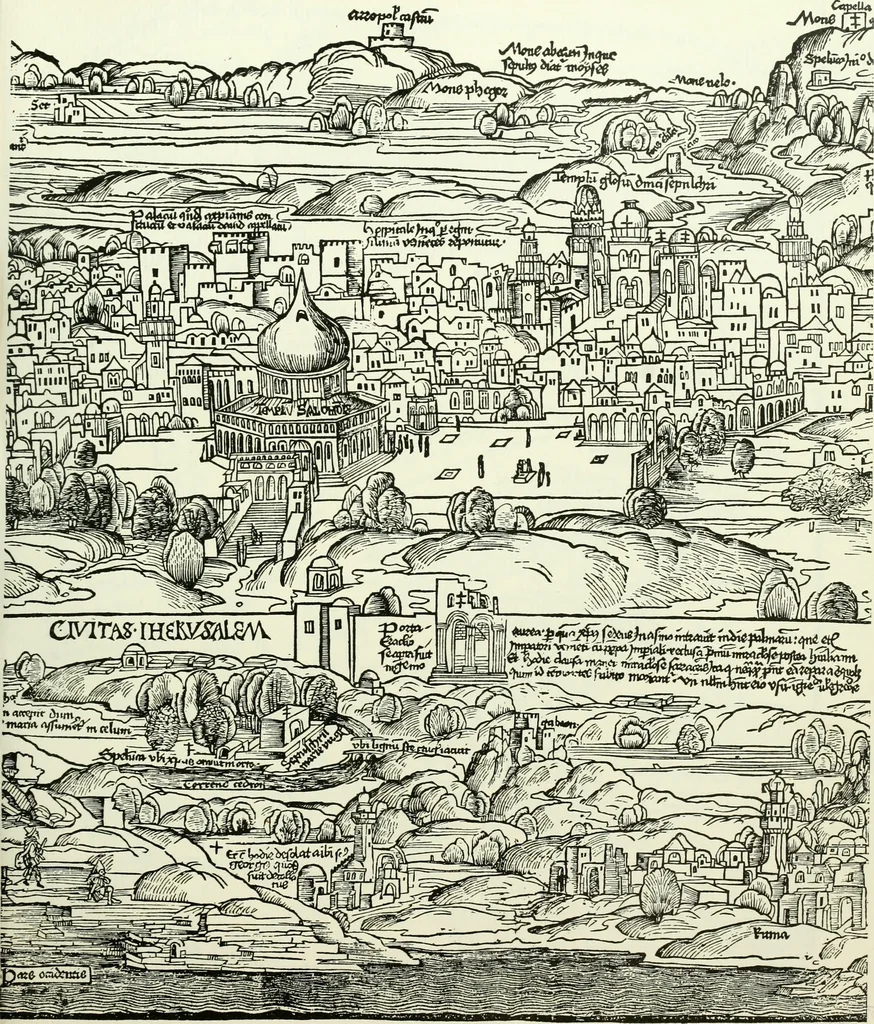 An illustration from Bernhard von Breydenbach and his journey to the Holy Land 1483-4 : a bibliography, 1911, leaf 144