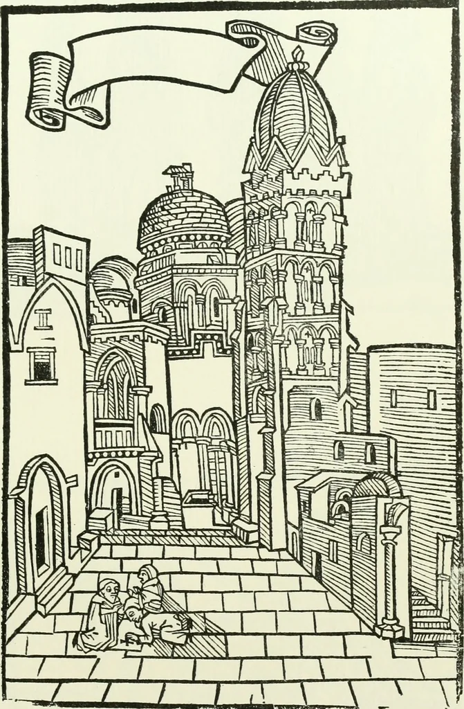 An illustration from Bernhard von Breydenbach and his journey to the Holy Land 1483-4 : a bibliography, 1911, leaf 156