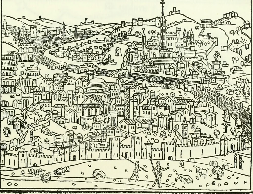 An illustration from Bernhard von Breydenbach and his journey to the Holy Land 1483-4 : a bibliography, 1911, leaf 204