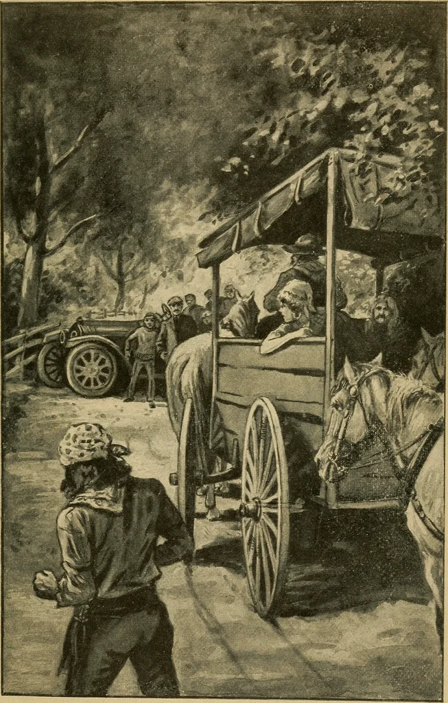 An illustration from Bert Wilson at the wheel, 1913, leaf 106