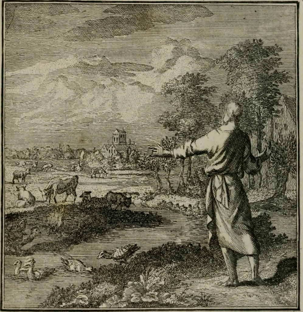An illustration from Beschouwing der Wereld, 1738, leaf 87