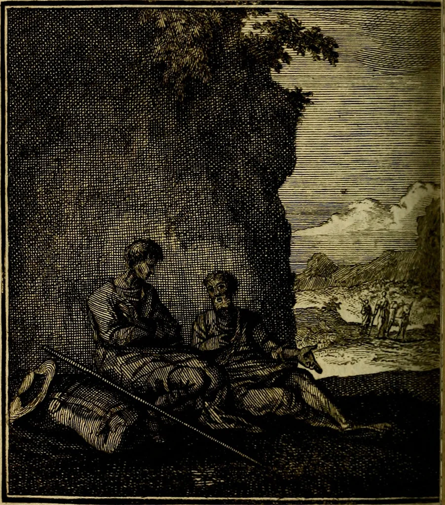 An illustration from Beschouwing der wereld : bestaande in hondert konstige figuuren, met godlyke spreuken en stichtelyke verzen, 1708, leaf 181