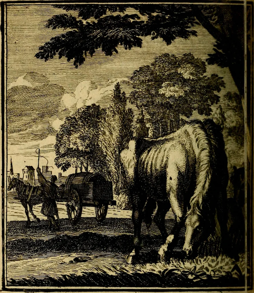 An illustration from Beschouwing der wereld : bestaande in hondert konstige figuuren, met godlyke spreuken en stichtelyke verzen, 1708, leaf 253