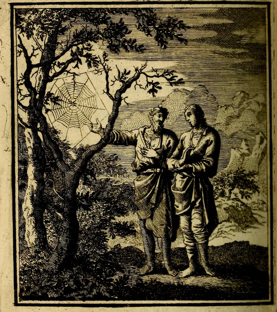 An illustration from Beschouwing der wereld : bestaande in hondert konstige figuuren, met godlyke spreuken en stichtelyke verzen, 1708, leaf 285