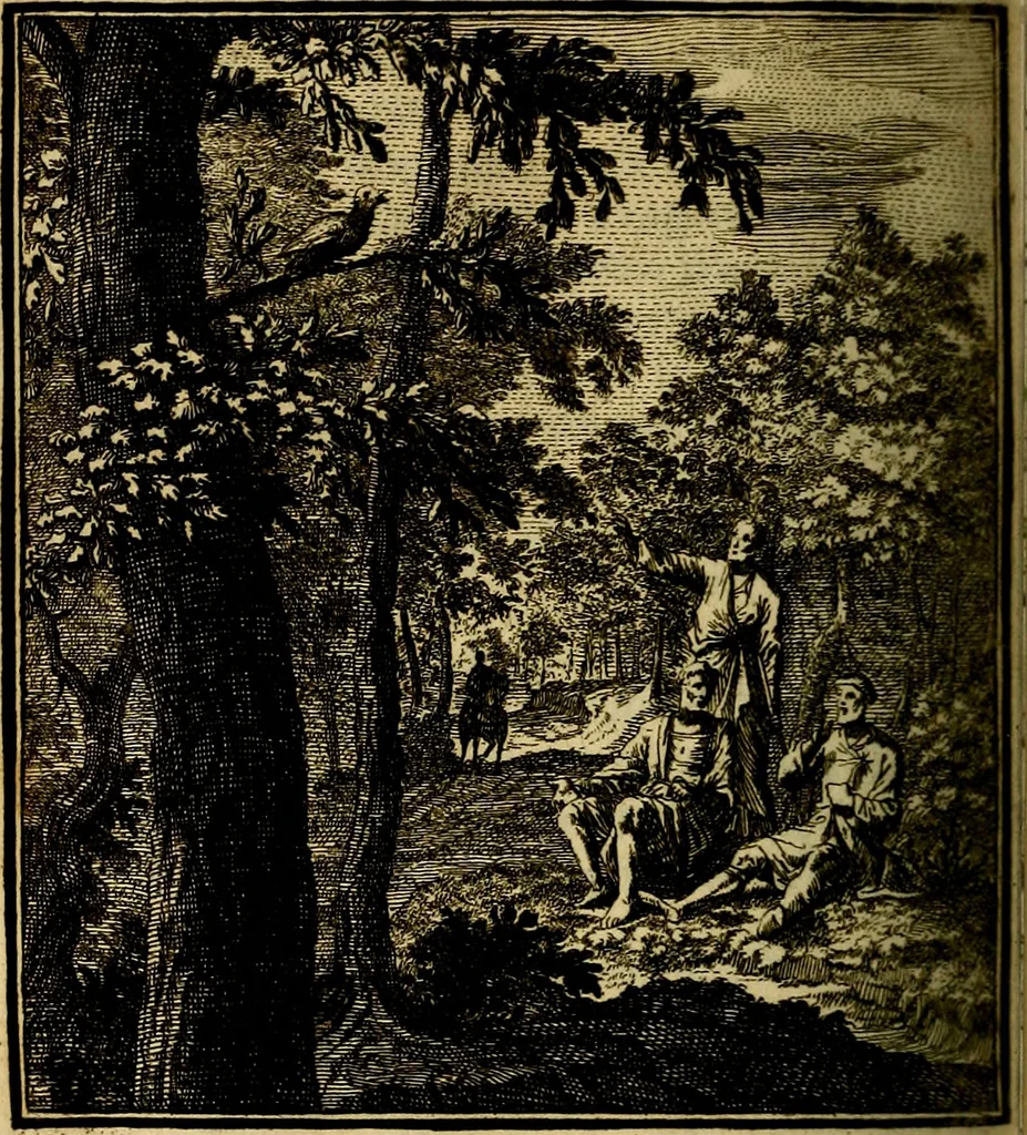 An illustration from Beschouwing der wereld : bestaande in hondert konstige figuuren, met godlyke spreuken en stichtelyke verzen, 1708, leaf 317