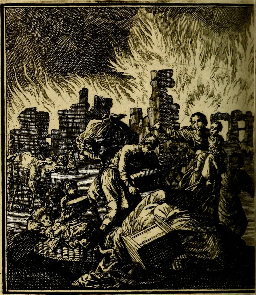 An illustration from Beschouwing der wereld : bestaande in hondert konstige figuuren, met godlyke spreuken en stichtelyke verzen, 1708, leaf 349