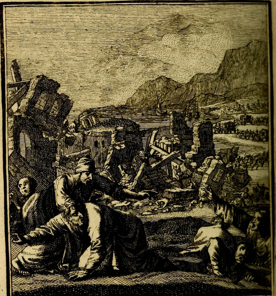 An illustration from Beschouwing der wereld : bestaande in hondert konstige figuuren, met godlyke spreuken en stichtelyke verzen, 1708, leaf 353