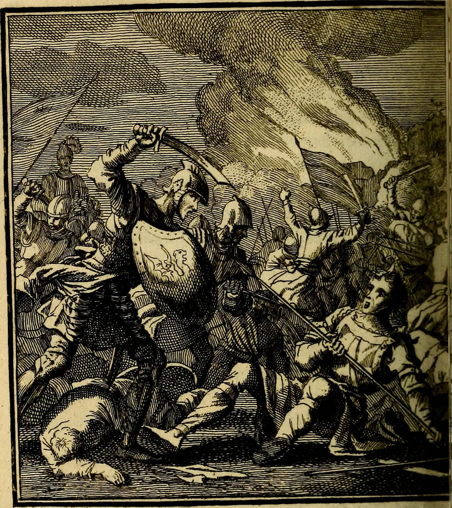 An illustration from Beschouwing der wereld : bestaande in hondert konstige figuuren, met godlyke spreuken en stichtelyke verzen, 1708, leaf 361