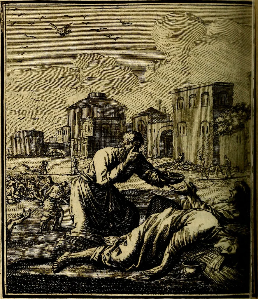 An illustration from Beschouwing der wereld : bestaande in hondert konstige figuuren, met godlyke spreuken en stichtelyke verzen, 1708, leaf 367