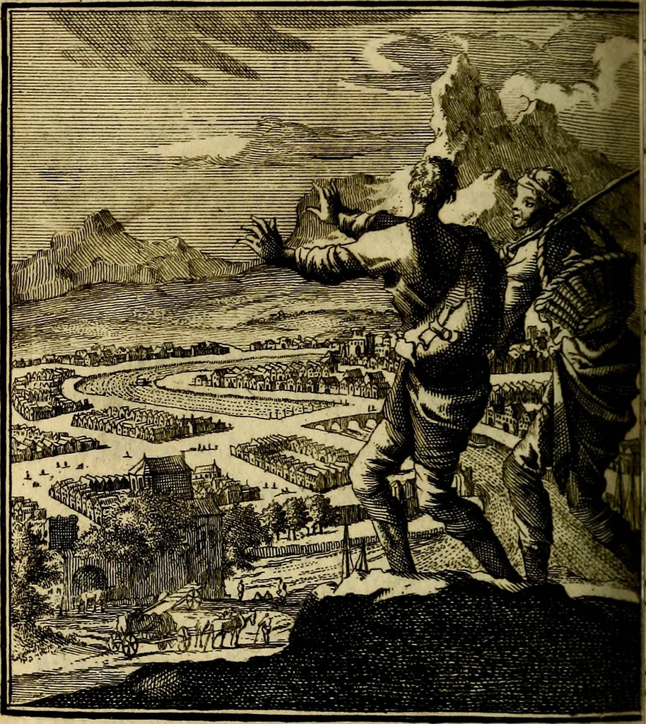 An illustration from Beschouwing der wereld : bestaande in hondert konstige figuuren, met godlyke spreuken en stichtelyke verzen, 1708, leaf 371