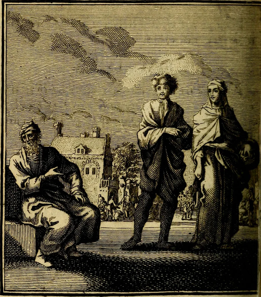 An illustration from Beschouwing der wereld : bestaande in hondert konstige figuuren, met godlyke spreuken en stichtelyke verzen, 1708, leaf 379